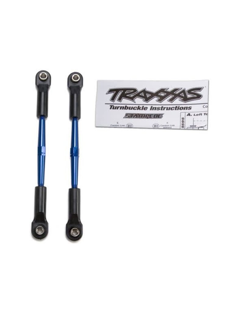 TRAXXAS TRA2336A TURNBUCKLES, ALUMINUM (BLUE-ANODIZED), TOE LINKS, 61MM (2) (ASSEMBLED W/ ROD ENDS & HOLLOW BALLS) (FITS STAMPEDE) (REQUIRES 5MM ALUMINUM WRENCH #5477)
