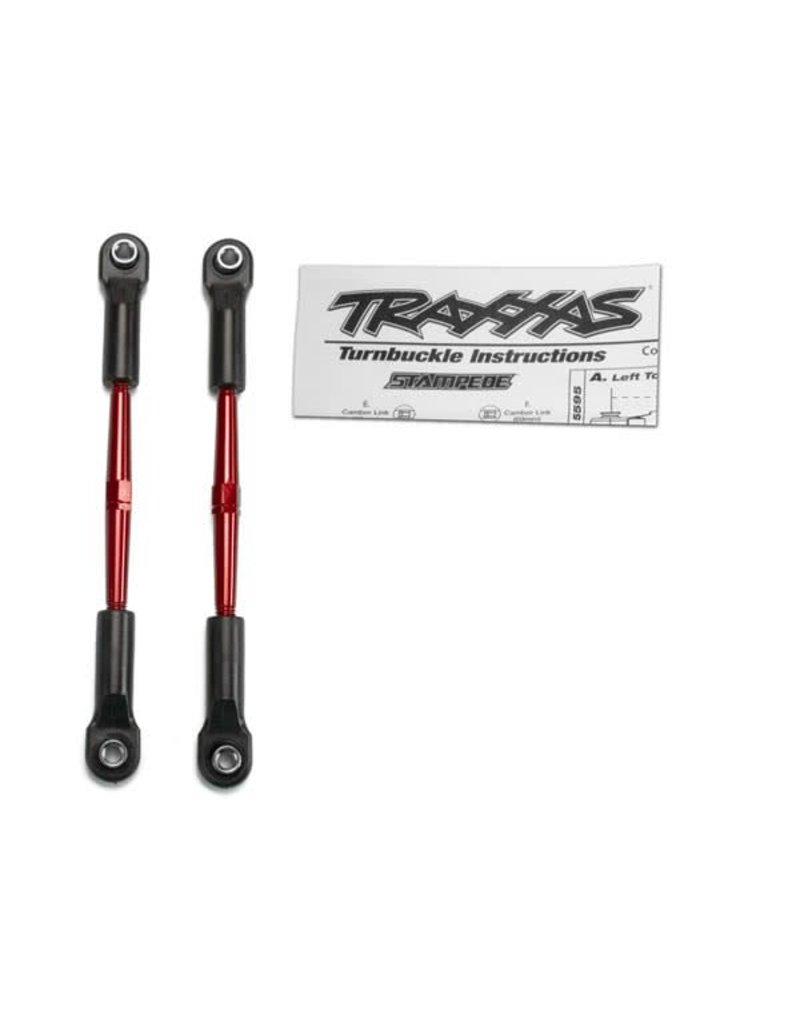 TRAXXAS TRA2336X TURNBUCKLES, ALUMINUM (RED-ANODIZED), TOE LINKS, 61MM (2)(ASSEMBLED WITH ROD ENDS & HOLLOW BALLS) (FITS STAMPEDE) (REQUIRES 5MM ALUMINUM WRENCH #5477)