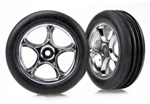 2471R - Tracer 2.2" Chrome Wheels / Alias Ribbed Tires