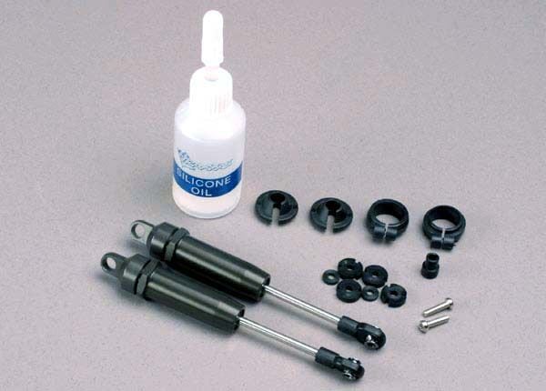 TRA4761 SHOCKS, X-LONG (HARD-ANODIZED & PTFE-COATED T6 ALUMINUM) W/O SPRINGS (REAR) (2)