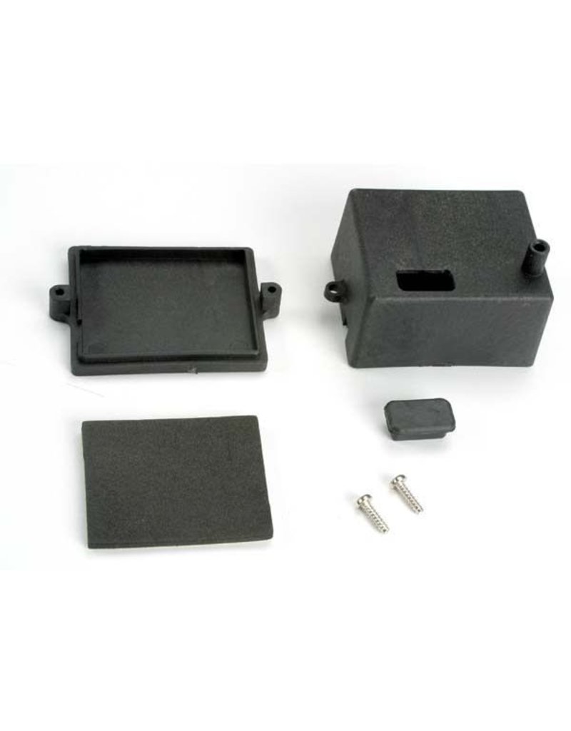 TRAXXAS TRA4924 BOX, RECEIVER/ X-TAL ACCESS RUBBER PLUG/ ADHESIVE FOAM CHASSIS PAD
