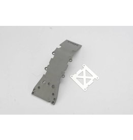 TRAXXAS TRA4937A SKIDPLATE, FRONT PLASTIC (GREY)/ STAINLESS STEEL PLATE