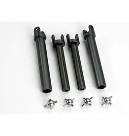 TRAXXAS TRA4951X HALF SHAFTS, LONG (HEAVY DUTY) (EXTERNAL-SPLINED (2) & INTERNAL-SPLINED (2))/ METAL U-JOINTS (4)