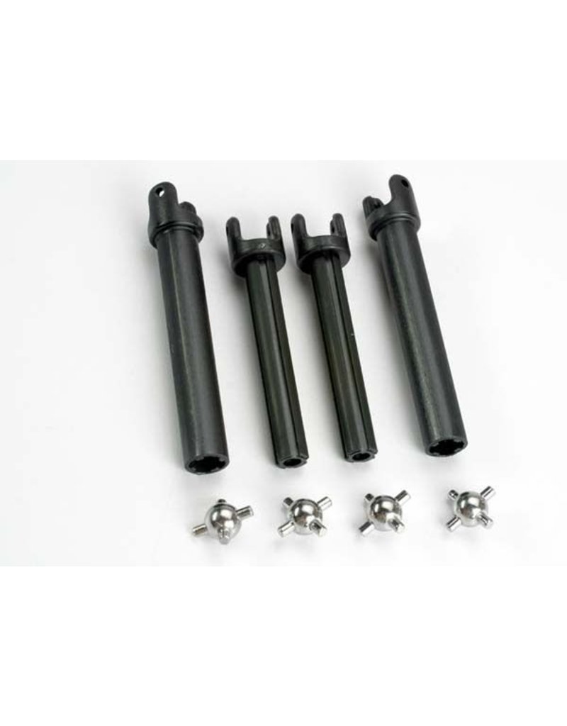 TRAXXAS TRA4951X HALF SHAFTS, LONG (HEAVY DUTY) (EXTERNAL-SPLINED (2) & INTERNAL-SPLINED (2))/ METAL U-JOINTS (4)