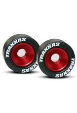 TRAXXAS TRA5186 WHEELS, ALUMINUM (RED-ANODIZED) (2)/ 5X8MM BALL BEARINGS (4)/ AXLES (2)/ RUBBER TIRES (2)