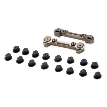 LOSA1754 ADJUSTABLE FRONT HINGE PIN BRACE W/INSERTS: 8B/8T