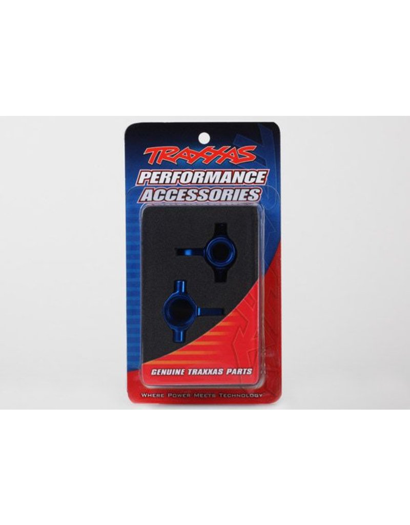 TRAXXAS TRA6439 STEERING BLOCKS, 6061-T6 ALUMINUM, LEFT & RIGHT (BLUE-ANODIZED)