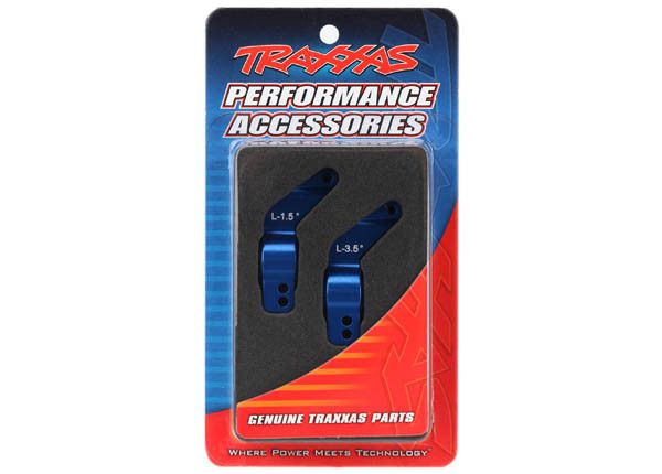 TRA6455 AXLE CARRIERS, REAR, 6061-T6 ALUMINUM, LEFT & RIGHT (BLUE-ANODIZED)