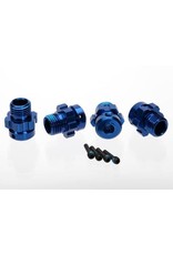 TRAXXAS TRA6469 WHEEL HUB, SPLINED, 17MM, 6061-T6 ALUMINUM (BLUE-ANODIZED) (4)/ SCREW PIN, 4X13MM (WITH THREADLOCK) (4) (FOR 6MM AXLES)