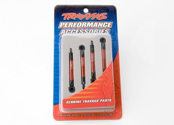 TRA7018X PUSH RODS, ALUMINUM (RED-ANODIZED) (4) (ASSEMBLED WITH ROD ENDS)