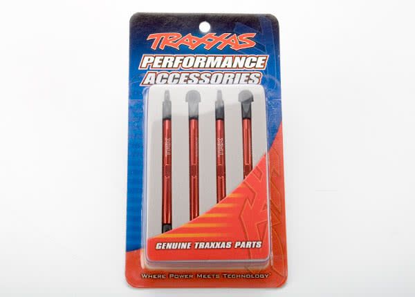 TRA7138X TOE LINKS, ALUMINUM (RED-ANODIZED) (4) (ASSEMBLED WITH ROD ENDS AND THREADED INSERTS)