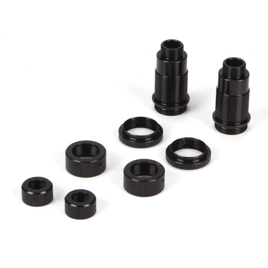 LOSB1912 REAR SHOCK BODY SET, AL, BLACK: MINI 8IGHT,DB