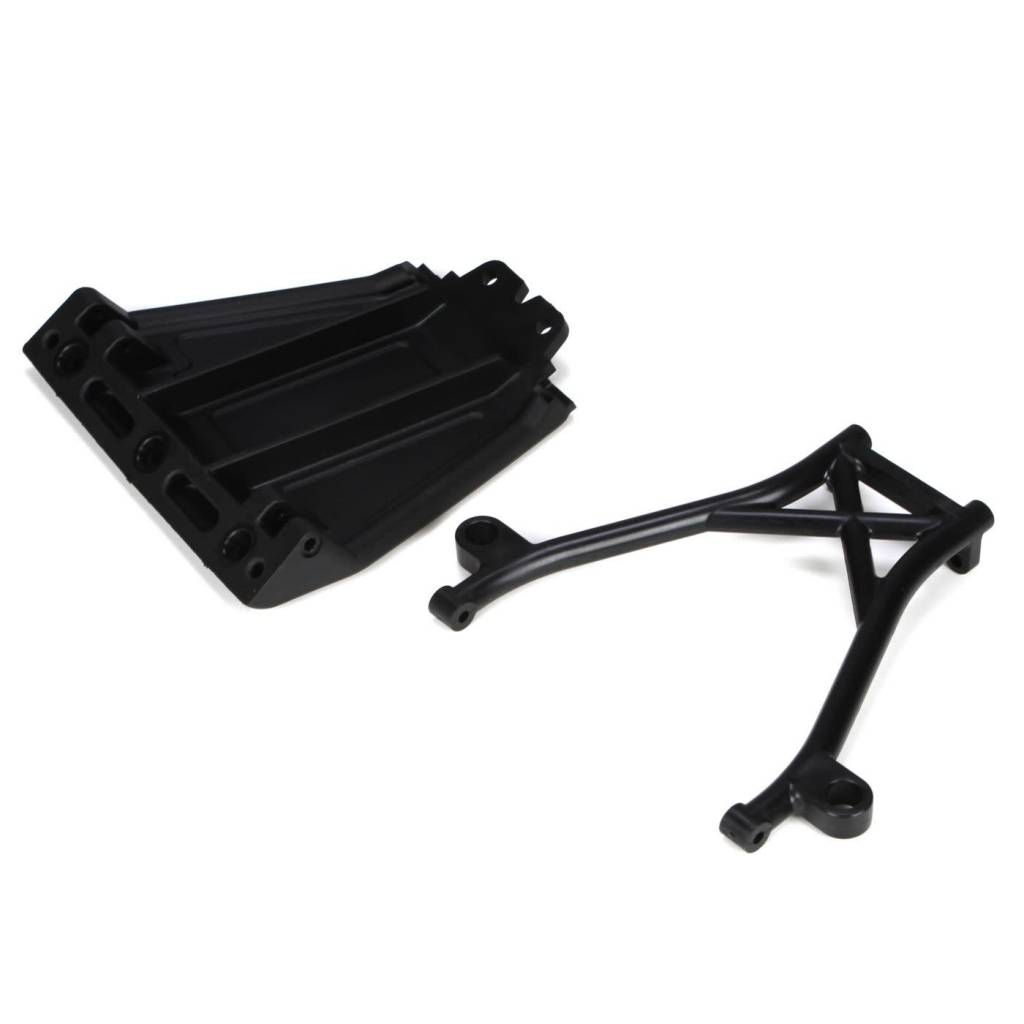 LOSB2574 FRONT SKID PLATE,BUMPER BRACE & SPACERS: 5IVE-T