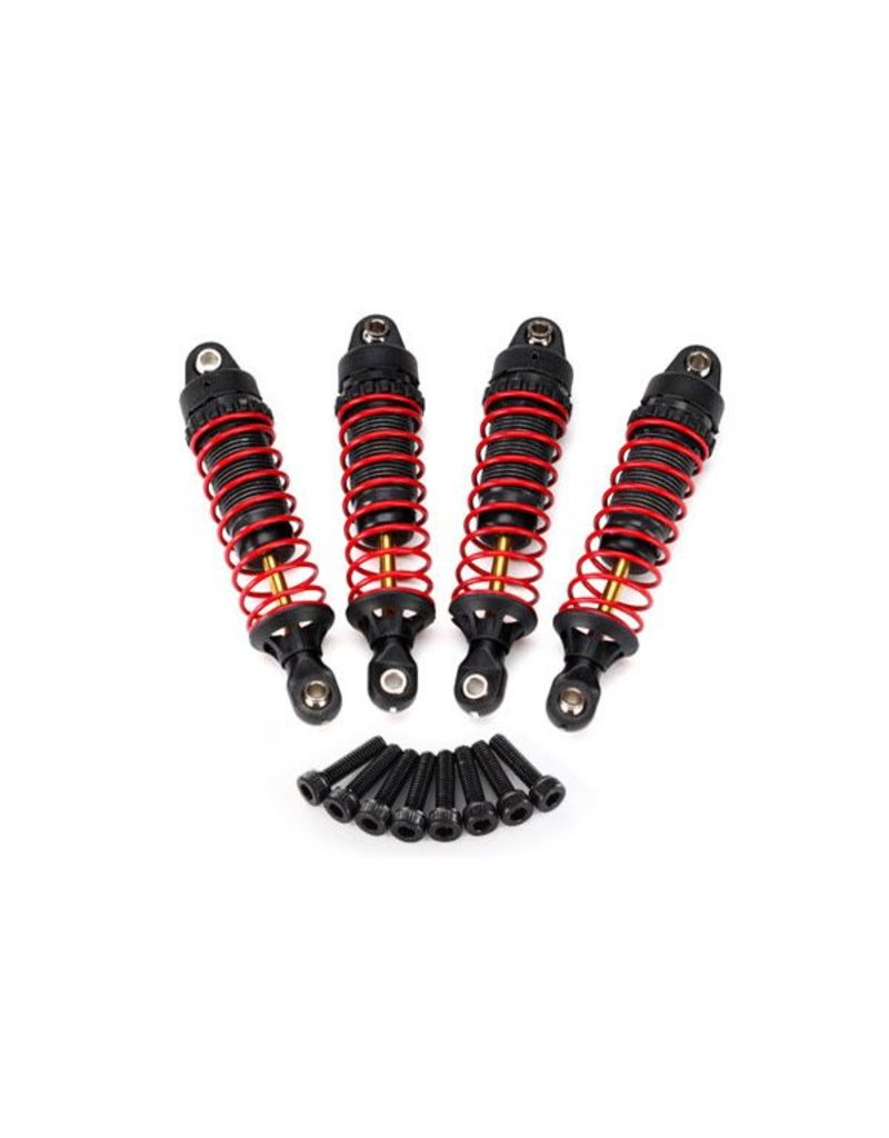 TRAXXAS TRA7665 SHOCKS, GTR HARD-ANODIZED, PTFE-COATED ALUMINUM BODIES WITH TIN SHAFTS (FULLY ASSEMBLED W/ SPRINGS) (4) / 2.5X10MM CS (8)