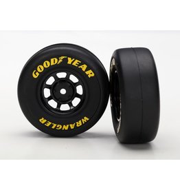 TRAXXAS TRA7378 TIRES AND WHEELS, ASSEMBLED, GLUED (8-SPOKE WHEELS, BLACK, 1.9 GOODYEAR WRANGLER TIRES) (2)