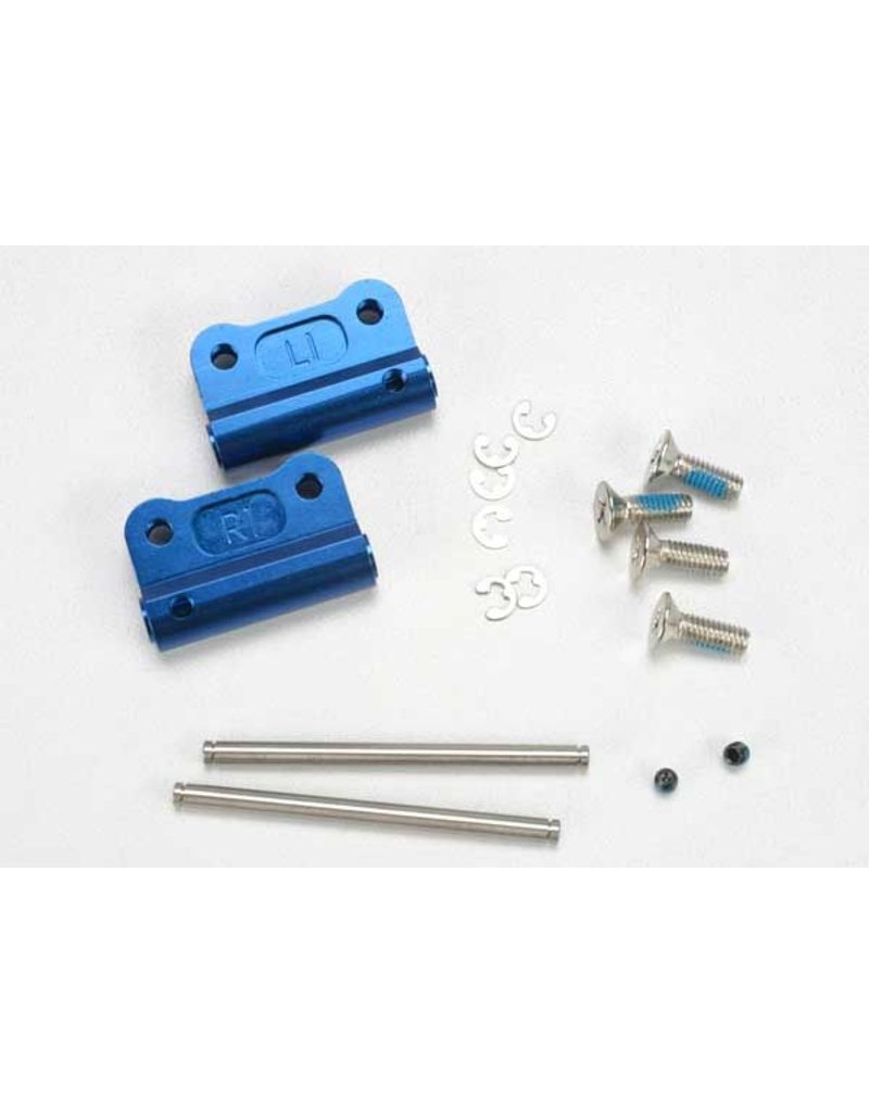 TRAXXAS TRA2798X MOUNTS, SUSPENSION ARM (BLUE-ANODIZED 6061-T6 ALUMINUM)(REAR)(+/- 1-DEGREE)(L&R)