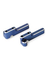 TRAXXAS TRA4918X SERVO MOUNTS, STEERING/ SHIFT (MACHINED ALUMINUM) (BLUE) (F&R)/ MACHINE SCREWS (8)