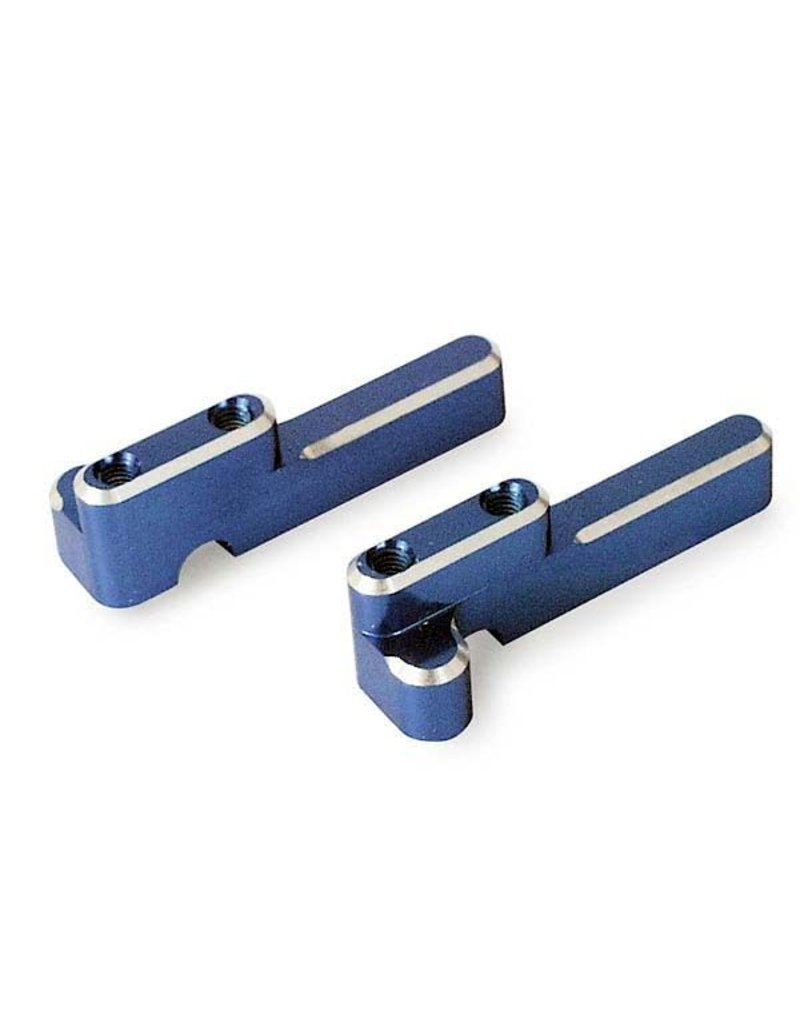 TRAXXAS TRA4918X SERVO MOUNTS, STEERING/ SHIFT (MACHINED ALUMINUM) (BLUE) (F&R)/ MACHINE SCREWS (8)