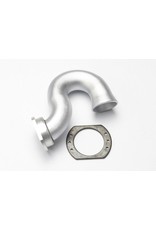 TRAXXAS TRA5340X HEADER, EXHAUST (TUBULAR ALUMINUM, SILVER-ANODIZED)/ SPRING MOUNT (TRX 2.5, 2.5R 3.3)