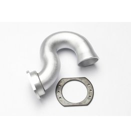 TRAXXAS TRA5340X HEADER, EXHAUST (TUBULAR ALUMINUM, SILVER-ANODIZED)/ SPRING MOUNT (TRX 2.5, 2.5R 3.3)
