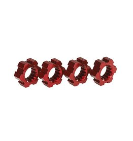 TRAXXAS TRA7756R WHEEL HUBS, HEX, ALUMINUM (RED-ANODIZED) (4)
