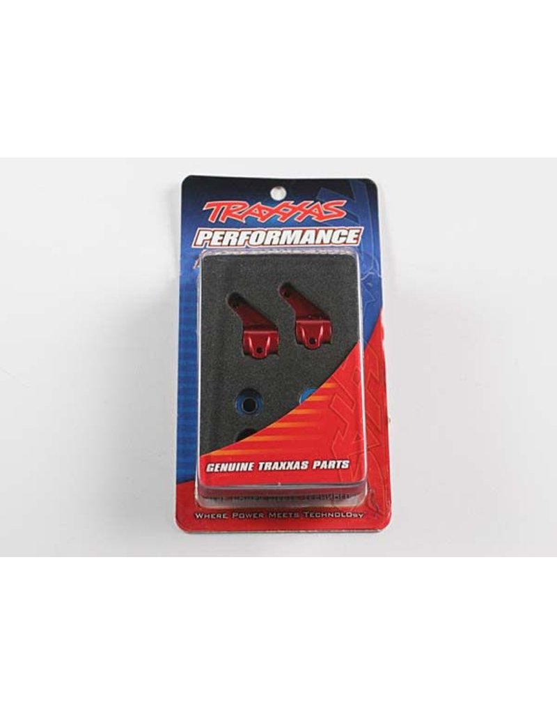 TRAXXAS TRA3636X STEERING BLOCKS, RUSTLER/STAMPEDE/BANDIT (2), 6061-T6 ALUMINUM (RED-ANODIZED)/ 5X11MM BALL BEARINGS (4)