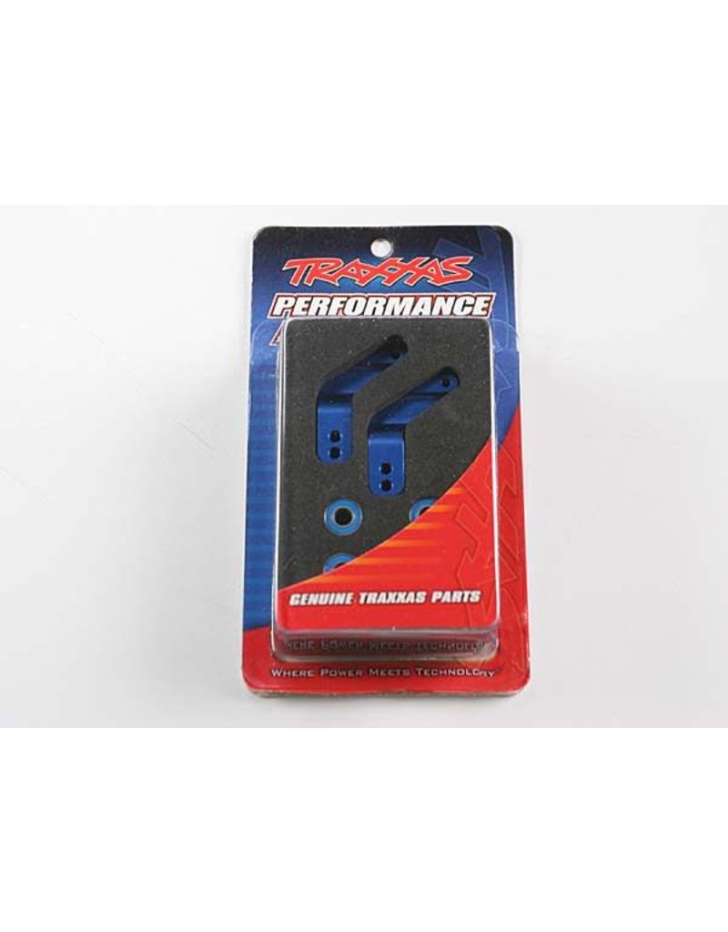 TRAXXAS TRA3652A STUB AXLE CARRIERS, RUSTLER/STAMPEDE/BANDIT (2), 6061-T6 ALUMINUM (BLUE-ANODIZED)/ 5X11MM BALL BEARINGS (4)