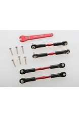 TRAXXAS TRA3741X TURNBUCKLES, ALUMINUM (RED-ANODIZED), CAMBER LINKS, FRONT, 39MM (2), REAR, 49MM (2) (ASSEMBLED W/ ROD ENDS & HOLLOW BALLS)/WRENCH