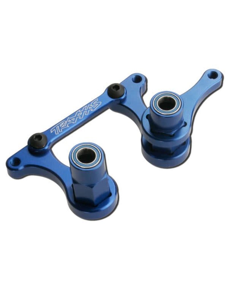 TRAXXAS TRA3743A STEERING BELLCRANKS, DRAG LINK (BLUE-ANODIZED 6061-T6 ALUMINUM)/ 5X8MM BALL BEARINGS (4)/ HARDWARE (ASSEMBLED)