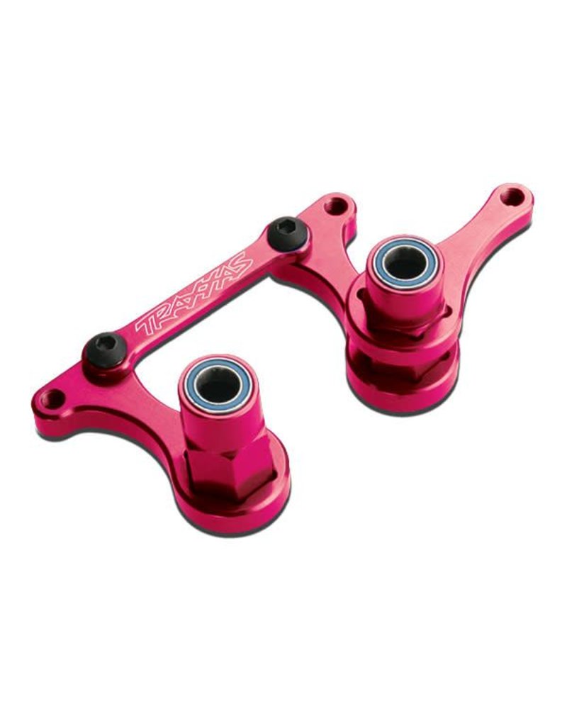 TRAXXAS TRA3743P STEERING BELLCRANKS, DRAG LINK (PINK-ANODIZED 6061-T6 ALUMINUM)/ 5X8MM BALL BEARINGS (4)/ HARDWARE (ASSEMBLED)