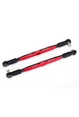 TRAXXAS TRA7748R TOE LINKS, X-MAXX (TUBES RED-ANODIZED, 7075-T6 ALUMINUM, STRONGER THAN TITANIUM) (157MM) (2)/ ROD ENDS, ASSEMBLED WITH STEEL HOLLOW BALLS (4)/ ALUMINUM WRENCH, 10MM (1)