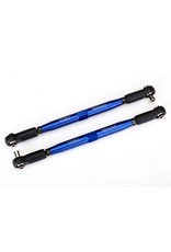 TRAXXAS TRA7748X TOE LINKS, X-MAXX (TUBES BLUE-ANODIZED, 7075-T6 ALUMINUM, STRONGER THAN TITANIUM) (157MM) (2)/ ROD ENDS, ASSEMBLED WITH STEEL HOLLOW BALLS (4)/ ALUMINUM WRENCH, 10MM (1)