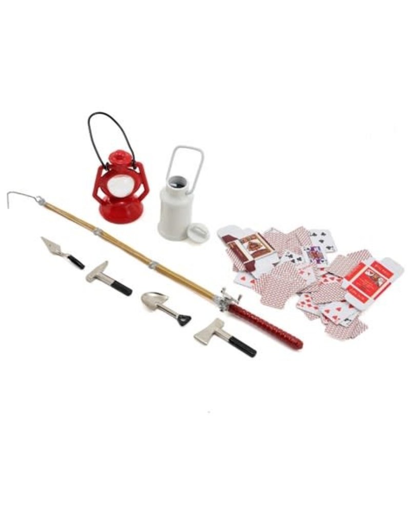 YA0364 SCALE CAMPING SET W/ LAMP, FISHING ROD, POKER CARDS & TOOLS - My  Tobbies - Toys & Hobbies