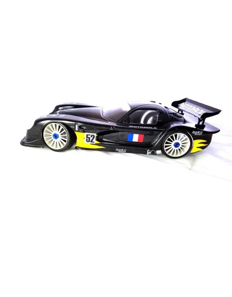 DELTA PLASTIK USA DP7502/2AMD PANOZ ESPERANTE GTR-1 1/8 SCALE GT2 SPEED RUN BODY: CLEAR (MOTOROLA DECAL)