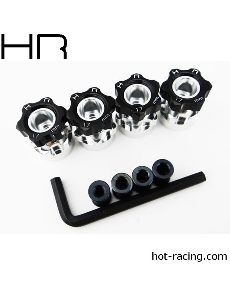 HOT RACING HRAWH17HS01 12MM TO 17MM W/ 6MM OFFSET WHEEL HEX ADAPTERS
