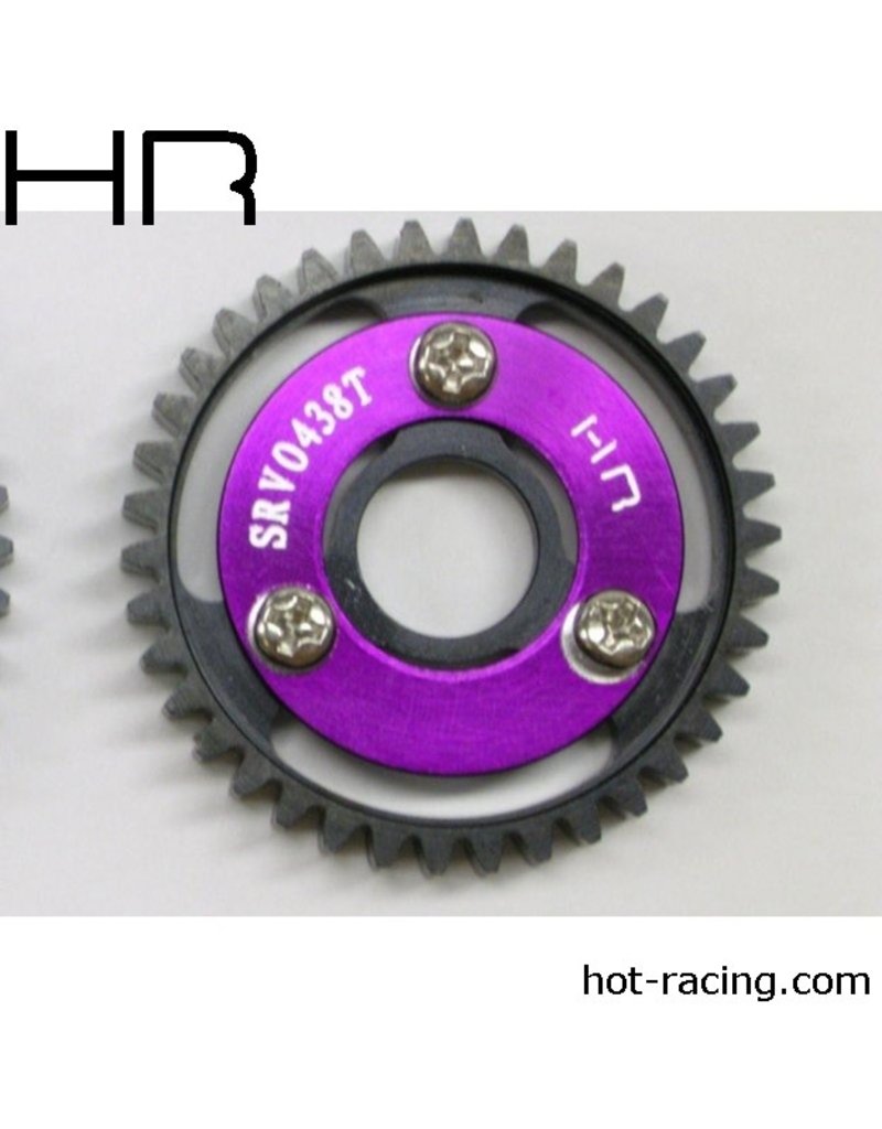HOT RACING HRASRVO438 MOD 1 38T HEAVY DUTY STEEL SPUR GEAR FOR TRAXXAS SLAYER 4X4