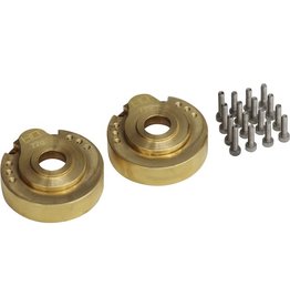 HOT RACING HRATRXF21HE 72G MODULAR BRASS KNUCKLE PORTAL COVER FOR TRAXXAS TRX-4