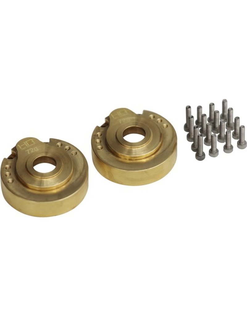 HOT RACING HRATRXF21HE 72G MODULAR BRASS KNUCKLE PORTAL COVER FOR TRAXXAS TRX-4
