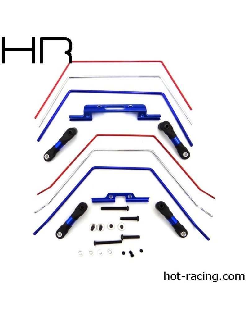 HOT RACING HRATE311SLC FRONT & REAR WIDE SWAY BARS FOR TRAXXAS SLASH 2WD