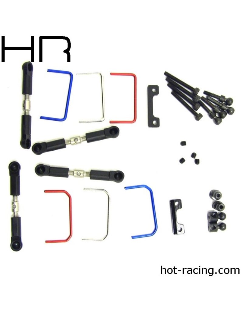 HOT RACING HRAVXS311X01 FULL FRONT & REAR SWAY BAR KIT FOR TRAXXAS 1/16