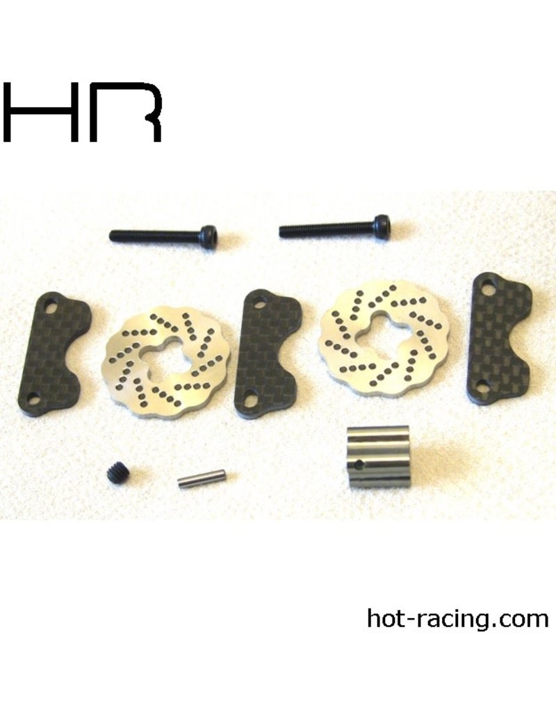 HOT RACING HRASJT39DG CARBON DUAL STEEL WAVE BRAKE FOR TRAXXAS JATO