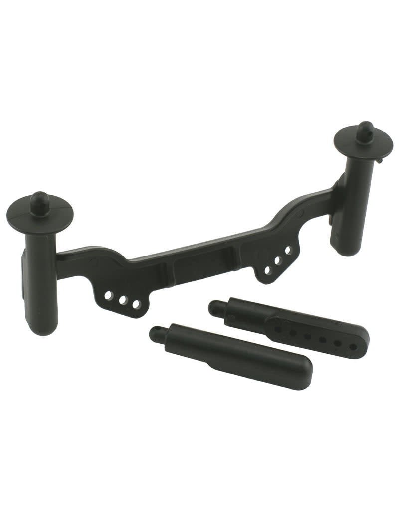 RPM RC PRODUCTS RPM81122 ADJUSTABLE FRONT BODY MOUNTS FOR SLASH, STAMPEDE: BLACK
