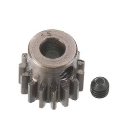 ROBINSON RACING RRP8715 0.8 MOD PINION GEAR 15T (5MM BORE): EXTRA HARDENED STEEL