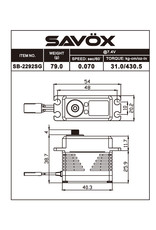 SAVOX SAVSB2292SG BRUSHLESS BLACK EDITION SERVO 0.055SEC / 624.9OZ @ 8.4V