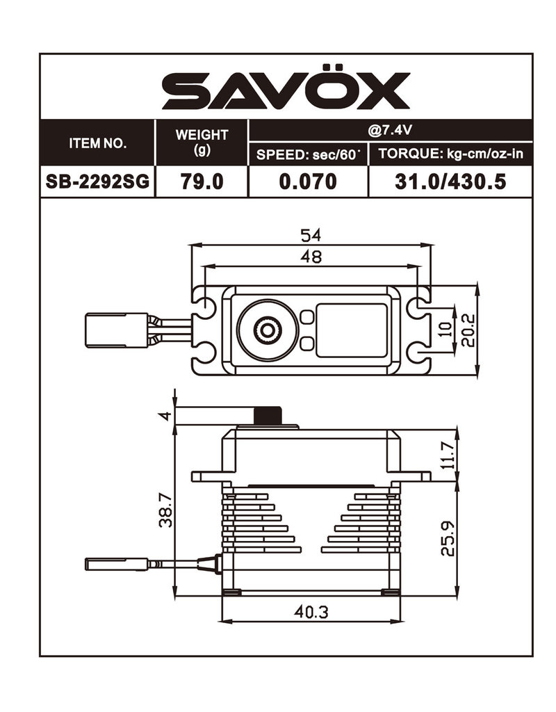 SAVOX SAVSB2292SG BLACK EDITION SERVO