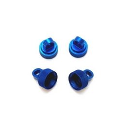 STRC SPTST3767B ALUMINUM SHOCK CAPS FOR TRAXXAS 2WD: BLUE (4)
