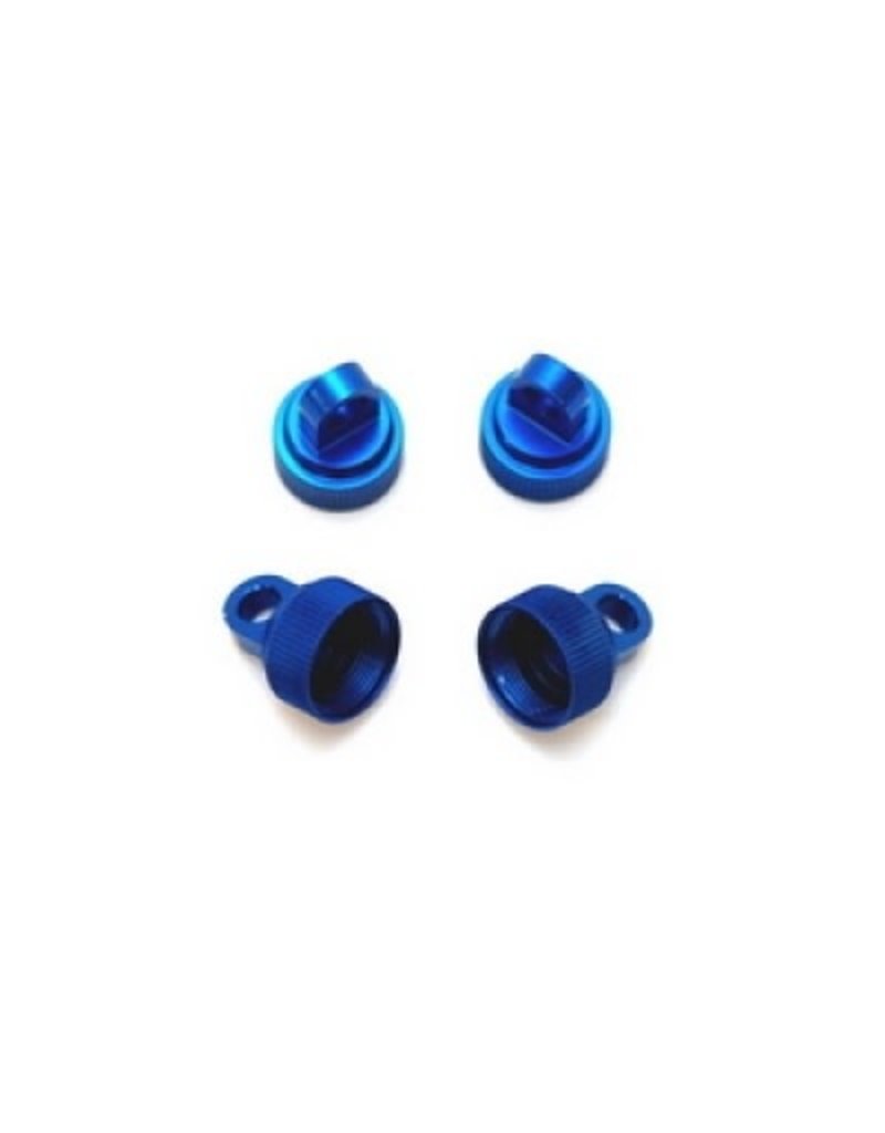 STRC SPTST3767B ALUMINUM SHOCK CAPS FOR TRAXXAS 2WD: BLUE (4)