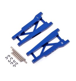STRC SPTST3655XB ALUMINUM REAR A-ARMS WITH HINGE PINS FOR TRAXXA STAMPEDE, RUSTLER: BLUE (2)