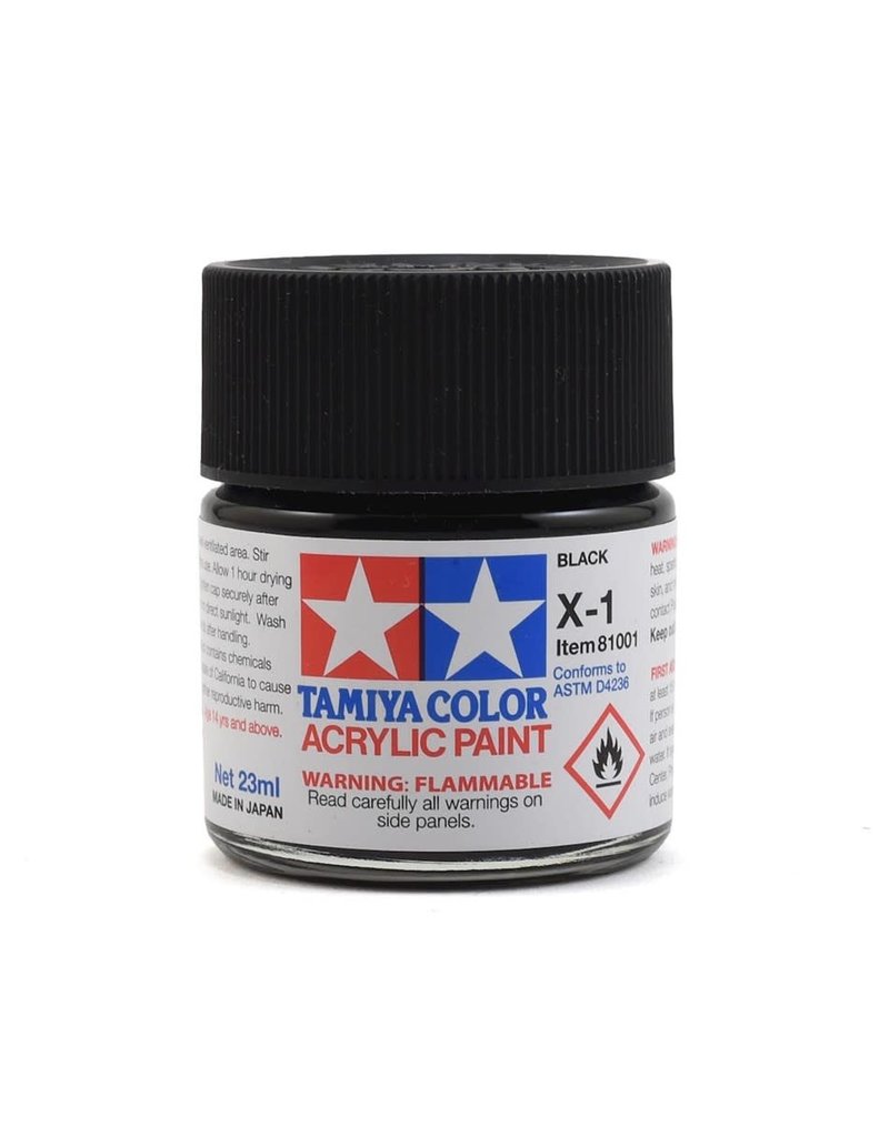 TAMIYA TAM81001 ACRYLIC X1, GLOSS BLACK