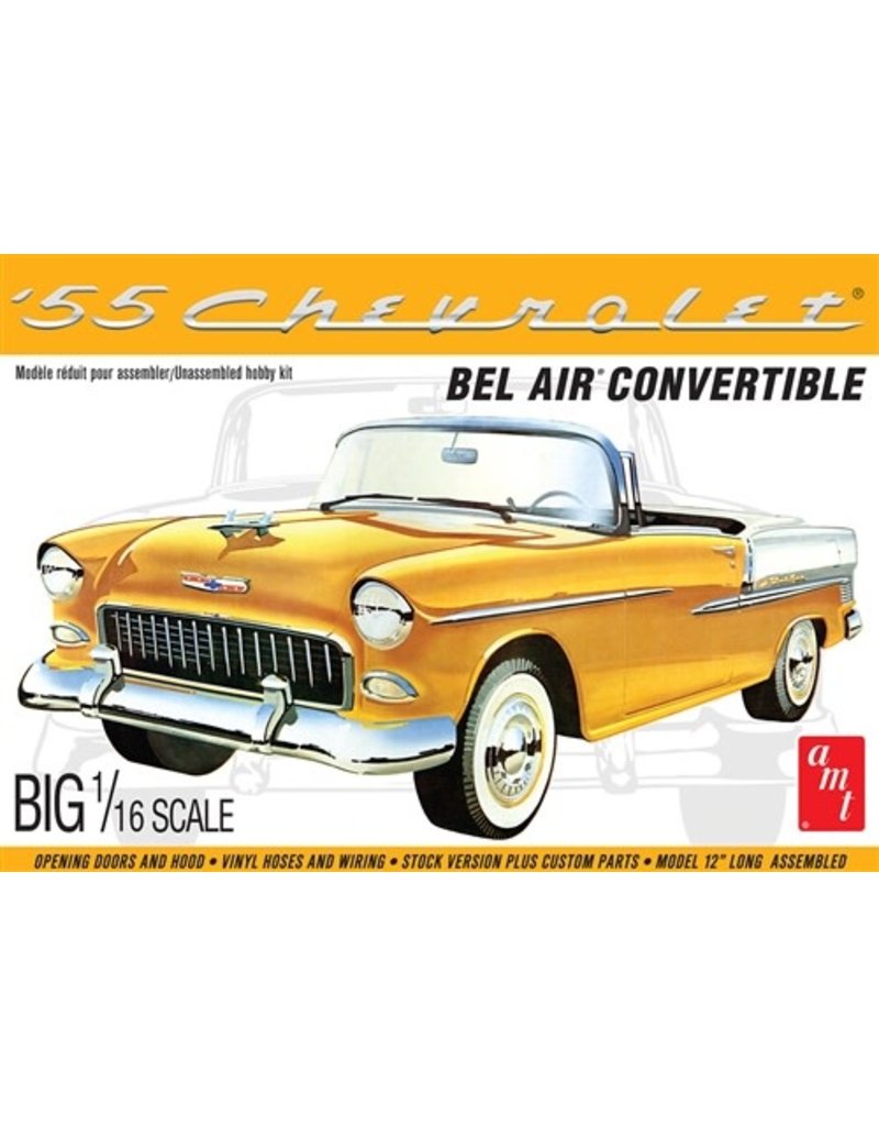 AMT AMT1134 1/16 1955 CHEVY BEL AIR CONVERTIBLE PLASTIC MODEL KIT